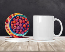 Load image into Gallery viewer, Colorful Raspberries Large Sandstone Coasters Pack of 4