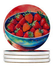 Load image into Gallery viewer, Colorful Strawberries Large Sandstone Coasters Pack of 4