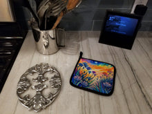 Load image into Gallery viewer, Colorful Agapanthus Pot Holders - Set of 2 Decorative Kitchen Helpers | Made in the USA