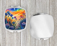 Load image into Gallery viewer, Colorful Agapanthus Compact Mirror – Stylish Purse Mirror with Artistic Covers