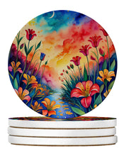 Load image into Gallery viewer, Colorful Alstroemerias Large Sandstone Coasters Pack of 4