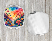 Load image into Gallery viewer, Colorful Alstroemerias Compact Mirror – Stylish Purse Mirror with Artistic Covers