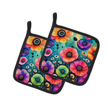 Load image into Gallery viewer, Colorful Anemones Pot Holders - Set of 2 Decorative Kitchen Helpers | Made in the USA