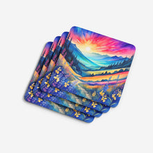 Load image into Gallery viewer, Colorful Annual Larkspur Foam Coaster