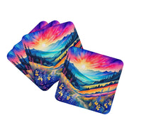 Load image into Gallery viewer, Colorful Annual Larkspur Foam Coaster