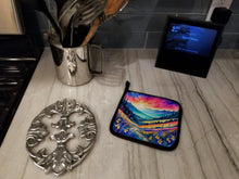 Load image into Gallery viewer, Colorful Annual Larkspur Pot Holders - Set of 2 Decorative Kitchen Helpers | Made in the USA