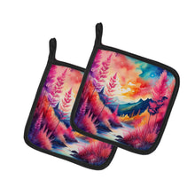 Load image into Gallery viewer, Colorful Astilbe Pot Holders - Set of 2 Decorative Kitchen Helpers | Made in the USA