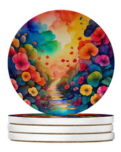 Load image into Gallery viewer, Colorful Begonias Large Sandstone Coasters Pack of 4