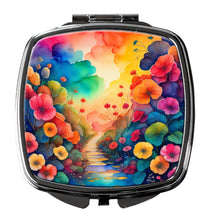 Load image into Gallery viewer, Colorful Begonias Compact Mirror – Stylish Purse Mirror with Artistic Covers