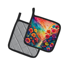 Load image into Gallery viewer, Colorful Begonias Pot Holders - Set of 2 Decorative Kitchen Helpers | Made in the USA