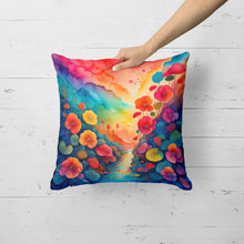 Load image into Gallery viewer, Colorful Begonias Fabric Decorative Pillow