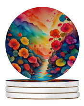 Load image into Gallery viewer, Colorful Begonias Large Sandstone Coasters Pack of 4