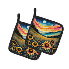 Load image into Gallery viewer, Colorful Black-eyed Susans Pot Holders - Set of 2 Decorative Kitchen Helpers | Made in the USA