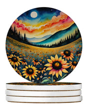 Load image into Gallery viewer, Colorful Black-eyed Susans Large Sandstone Coasters Pack of 4