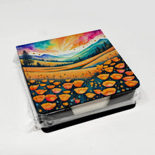 Load image into Gallery viewer, Colorful California poppies PU Leather Note Paper Holder