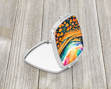 Load image into Gallery viewer, Colorful California poppies Compact Mirror – Stylish Purse Mirror with Artistic Covers
