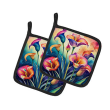 Load image into Gallery viewer, Colorful Calla Lilies Pot Holders - Set of 2 Decorative Kitchen Helpers | Made in the USA
