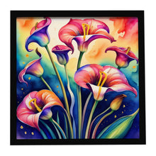 Load image into Gallery viewer, Colorful Calla Lilies Framed Metal Print