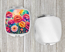 Load image into Gallery viewer, Colorful Carnations Compact Mirror – Stylish Purse Mirror with Artistic Covers