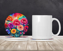 Load image into Gallery viewer, Colorful Carnations Large Sandstone Coasters Pack of 4