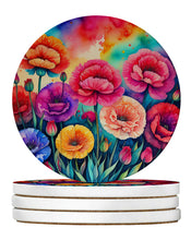 Load image into Gallery viewer, Colorful Carnations Large Sandstone Coasters Pack of 4