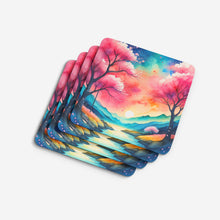 Load image into Gallery viewer, Colorful Cherry Blossoms Foam Coaster
