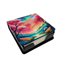 Load image into Gallery viewer, Colorful Cherry Blossoms PU Leather Note Paper Holder