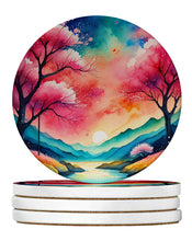 Load image into Gallery viewer, Colorful Cherry Blossoms Large Sandstone Coasters Pack of 4