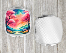 Load image into Gallery viewer, Colorful Cherry Blossoms Compact Mirror – Stylish Purse Mirror with Artistic Covers
