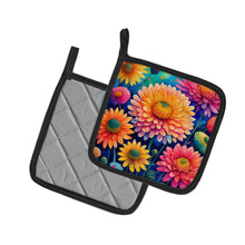 Load image into Gallery viewer, Colorful Chrysanthemums Pot Holders - Set of 2 Decorative Kitchen Helpers | Made in the USA
