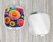 Load image into Gallery viewer, Colorful Chrysanthemums Compact Mirror – Stylish Purse Mirror with Artistic Covers
