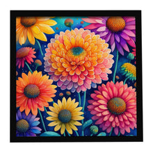 Load image into Gallery viewer, Colorful Chrysanthemums Framed Metal Print