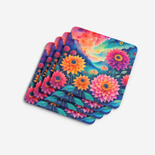 Load image into Gallery viewer, Colorful Dahlias Foam Coaster