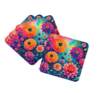 Load image into Gallery viewer, Colorful Dahlias Foam Coaster