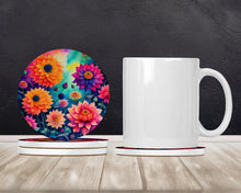 Load image into Gallery viewer, Colorful Dahlias Large Sandstone Coasters Pack of 4