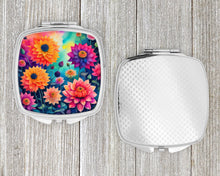 Load image into Gallery viewer, Colorful Dahlias Compact Mirror – Stylish Purse Mirror with Artistic Covers