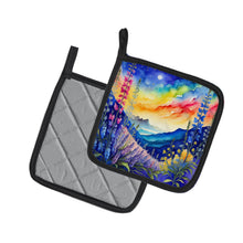 Load image into Gallery viewer, Colorful Delphinium Pot Holders - Set of 2 Decorative Kitchen Helpers | Made in the USA