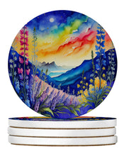 Load image into Gallery viewer, Colorful Delphinium Large Sandstone Coasters Pack of 4