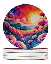 Load image into Gallery viewer, Colorful Dianthus Large Sandstone Coasters Pack of 4