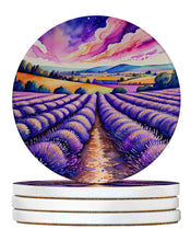 Load image into Gallery viewer, Colorful English Lavender Large Sandstone Coasters Pack of 4