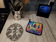 Load image into Gallery viewer, Colorful Eryngium Pot Holders - Set of 2 Decorative Kitchen Helpers | Made in the USA