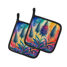 Load image into Gallery viewer, Colorful Eryngium Pot Holders - Set of 2 Decorative Kitchen Helpers | Made in the USA