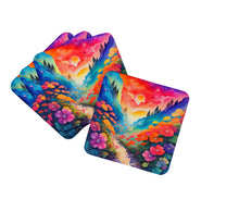 Load image into Gallery viewer, Colorful Geraniums Foam Coaster