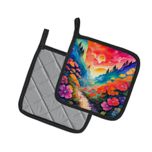 Load image into Gallery viewer, Colorful Geraniums Pot Holders - Set of 2 Decorative Kitchen Helpers | Made in the USA