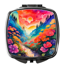 Load image into Gallery viewer, Colorful Geraniums Compact Mirror – Stylish Purse Mirror with Artistic Covers