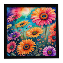 Load image into Gallery viewer, Colorful Gerbera Daisies Framed Metal Print