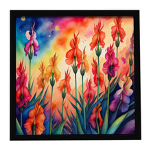 Load image into Gallery viewer, Colorful Gladiolus Framed Metal Print