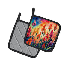 Load image into Gallery viewer, Colorful Gladiolus Pot Holders - Set of 2 Decorative Kitchen Helpers | Made in the USA