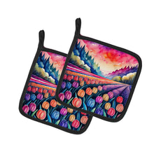 Load image into Gallery viewer, Colorful Hyacinths Pot Holders - Set of 2 Decorative Kitchen Helpers | Made in the USA