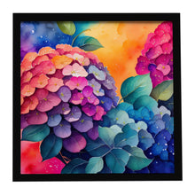 Load image into Gallery viewer, Colorful Hydrangeas Framed Metal Print